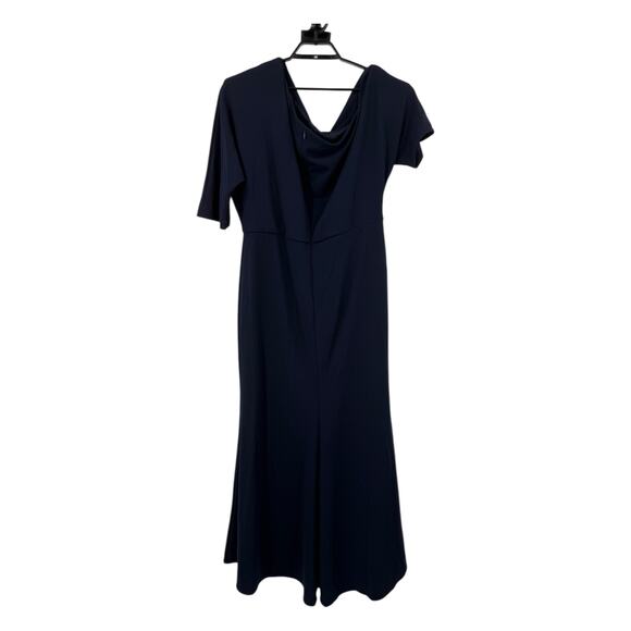 Betsy & Adam Madeline Long scuba crepe off the shoulder drop dress size 16W - Picture 5 of 8